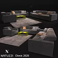 Modern Gray Sofa Set With Yellow Coffee Tables Rugs And Decorative Pillows
