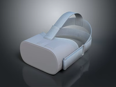 White VR Headset With Adjustable Strap For Modern Virtual Reality Experience 3d model