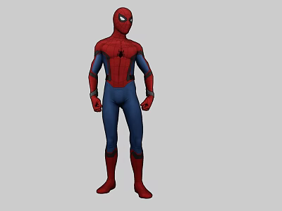 SpiderMan Game Character With Red And Blue Suit And Chest Spider Emblem 3d model
