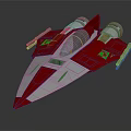 Futuristic Pink And White Spaceship Model With Sleek Design And Dual Engines