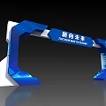 Modern Blue Archway Design With Future Theme And New Way To Future 3d model