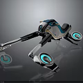 Futuristic Space Exploration Vehicle With Blue White Design And Advanced Planetary Mobility For Cosmic Missions