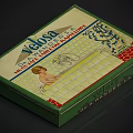 Velosa Coffee Capsule Vintage Green Box with Female Illustration Yellow Checkerboard Background