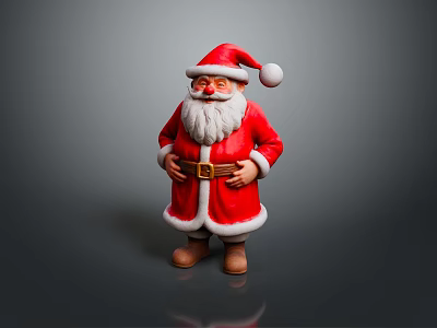 Santa Claus Figurine Wearing Red Outfit Red Hat With White Beard And Black Belt 3d model