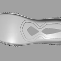 White Shoe Sole With Wavy Structure And Hollow Patterns 3D Printed Design And Reflective Surface 3d model