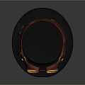 Steampunk Black Top Hat With Brown Leather Strap And Round White Lenses