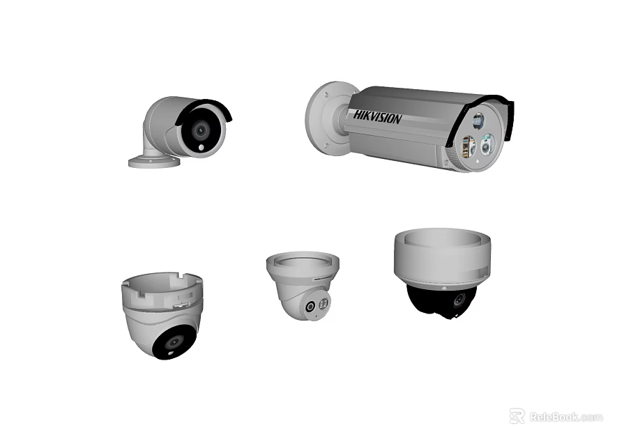 DAHUA Security Surveillance Cameras Including Dome And Bullet Models For Monitoring Systems 3d model 