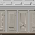 White Hinged Doors With Various Decorative Designs For Classic Home Interior 3d model