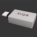 White USB Flash Drive With SAQIB Label For Mobile Digital Data Storage 3d model
