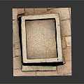 Stone Sculpture Carving Of Square Basin With Slab Base And Detailed Texture