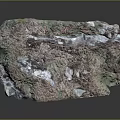 Varied Colorful Textured Terrain Surface With Rock Soil And Vegetation Patches