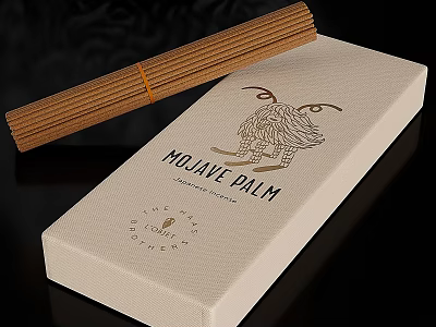 Mojave Palm Incense Sticks With Beige Packaging Box 3d model