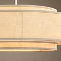 Modern Beige Fabric Chandelier With Round Two Layer Sleek Design For Interior 3d model