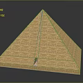 Scenic View of Ancient Pyramid with Stone Bricks Entrance and Reflective Base