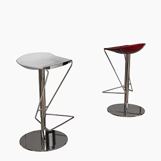 Modern Metal Bar Stool High Stool 3d model