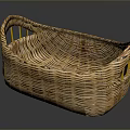 Handwoven Wicker Storage Basket For Household Use With Sturdy Handles And Decorative Design