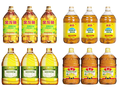Various Brands Of Bottled Cooking Oil For Daily Kitchen Cooking Needs 3d model