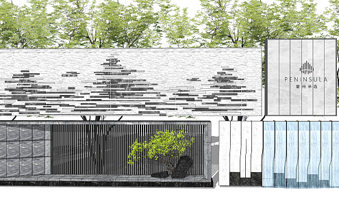 Modern landscape wall Demonstration area landscape wall rubble landscape wall Zen landscape wall 3d model