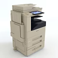 Modern Beige Multifunction Office Printer With Touchscreen Display And Print Copy Scan Features