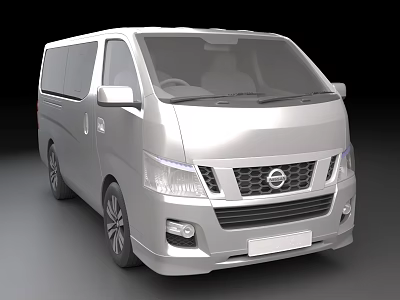 Silver Nissan Minivan Featuring Spacious Interior Large Windows And Front Grille 3d model