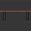 Modern Minimalist Long Table With Red Wooden Tabletop Natural Grain And Black Metal Legs