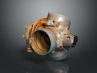 Pipe water pipe valve iron pipe fitting flange tee joint pipe water pipe valve 3d model