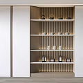 New Chinese Style Background Wall Tea Room Background Wall Shelf Embedded Wall Cabinet 3d model