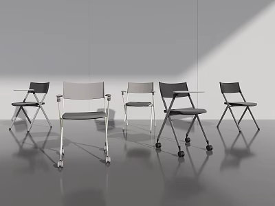 Modern Office Chairs With Metal Frame Armrests And Wheels In Various Styles 3d model