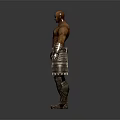 Muscular Male Fantasy Warrior Game Movie Character With Metal Arm And Leg Armor