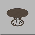 Round Wooden Dining Table With Unique Crossed Legs Design And Light Brown Finish