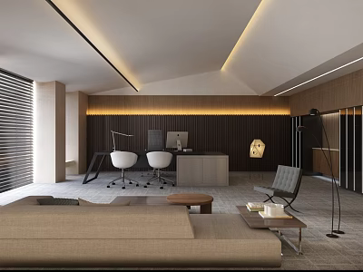 modern office general manager office 3d model
