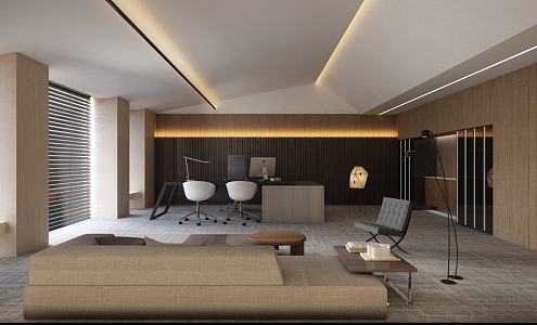 modern office general manager office 3d model