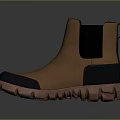 Brown And Black Leather Chelsea Boots With Non-slip Brown Sole Tread Design