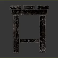 Dark Colored Wooden Bench With Smooth Marble Top And Sturdy Frame