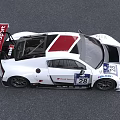 Audi R8 Race Car With White Black Livery Rear Spoiler Number 28 And Racing Team