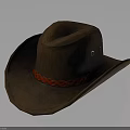 Brown Cowboy Hat Design With Red Braided Band And Classic Shape