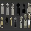 Various Metal Zipper Pulls With Different Colors And Assorted Styles For Household Supplies