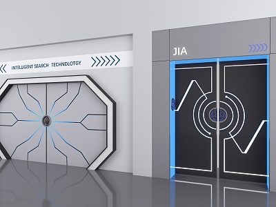 Science and technology air door combination science fiction wind double door swing door science and technology sense door head KTV science and technology stainless steel door science and technology door electric science fiction door science fiction sensor model