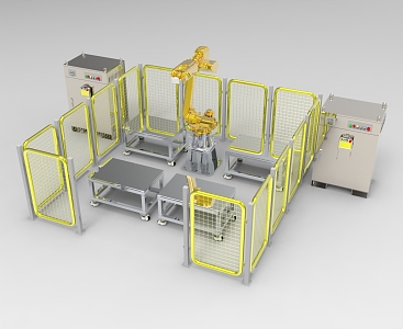 Industrial robot loading and unloading module automatic production line 1210 3d model