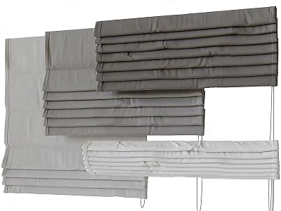 Modern Venetian Blinds In Various Gray And White Tones For Home Decor 3d model