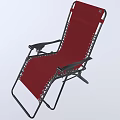 Red Folding Outdoor Chair With Metal Frame For Camping And Patio Use