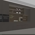 Modern Luxury Home Wine Cabinet With Warm LED Lights And Built In Kitchen Appliances