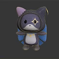 Cute 3D Character Design With Purple Ears Hat Yellow Star Blue Cape And Ornaments