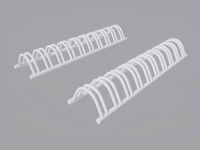 White Plastic Curved Drying Racks With Multiple Hooks For Laundry Use 3d model