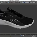Reebok Black And White Mesh Sneakers With White Sole And Brand Logo