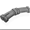 Detailed Industrial Metal Mechanical Component With Segmented Joints And Bolted Structure