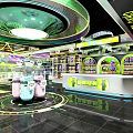 Indoor Playground With Colorful Game Machines Bright Lighting And Modern Interior