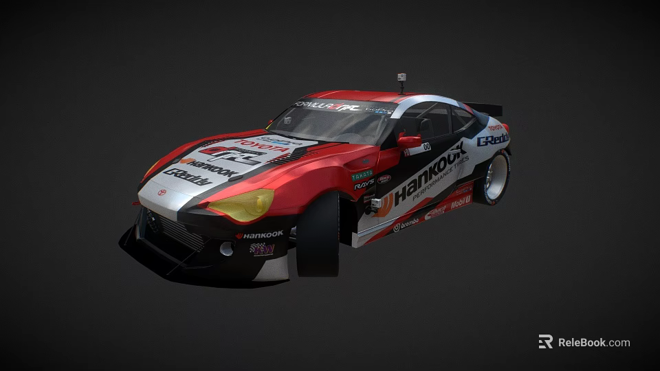 Functional Racing Car With High Performance Features And HAMROCK Sponsor Logos 3d model 