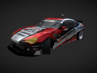 Functional Racing Car With High Performance Features And HAMROCK Sponsor Logos 3d model
