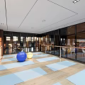 Modern Fitness Gym Interior With Spacious Layout Workout Equipment And Pepsi Branding
